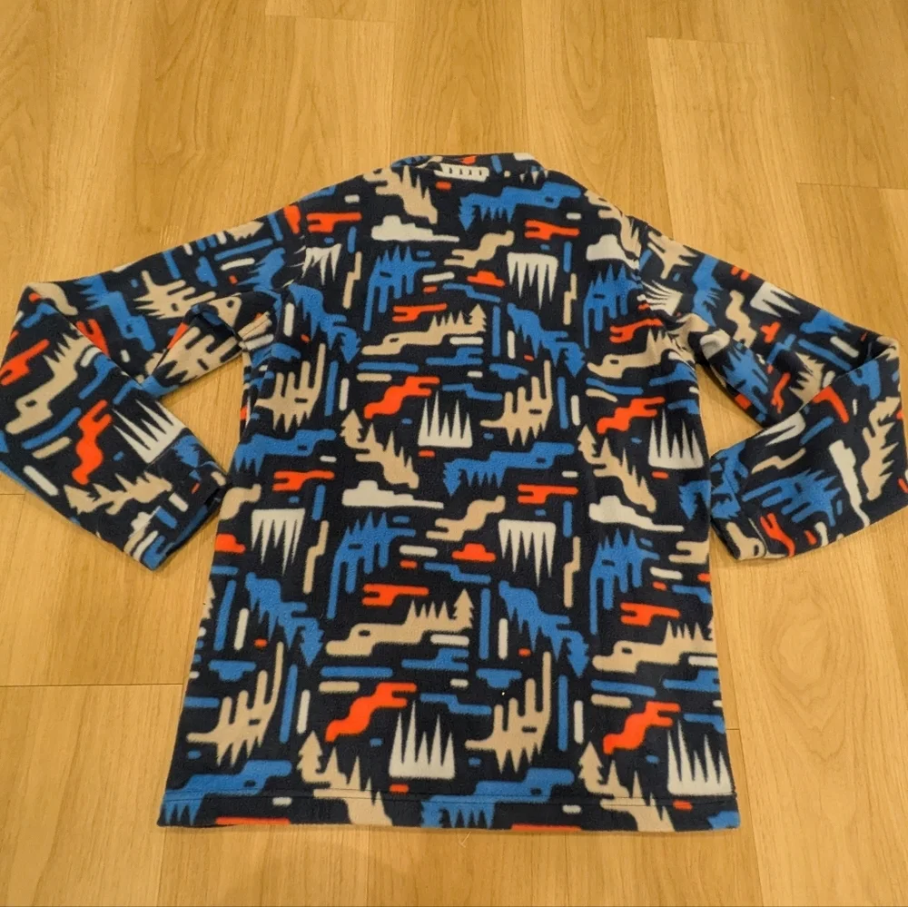 Boys Patterned Slopes Blue Zip Up Fleece Size XL